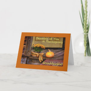 Cartes Pour Fêtes Annuelles Pensez à vous à Thanksgiving Grandgirl Card