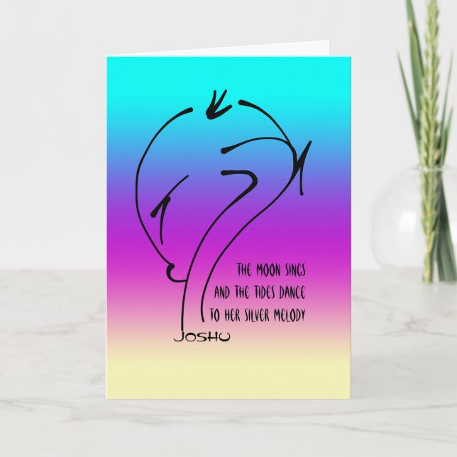 Cartes Pour Fêtes Annuelles Pensez à vous - la lune se lève, les marées dansen (Devant)