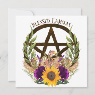 Cartes Pour Fêtes Annuelles Pentacle floral de la récolte de lammas