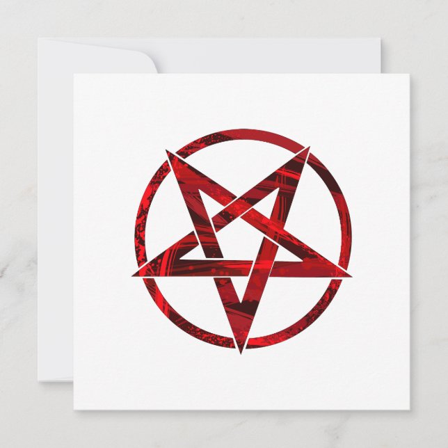 Cartes Pour Fêtes Annuelles Pentagram Red Devil (Devant)