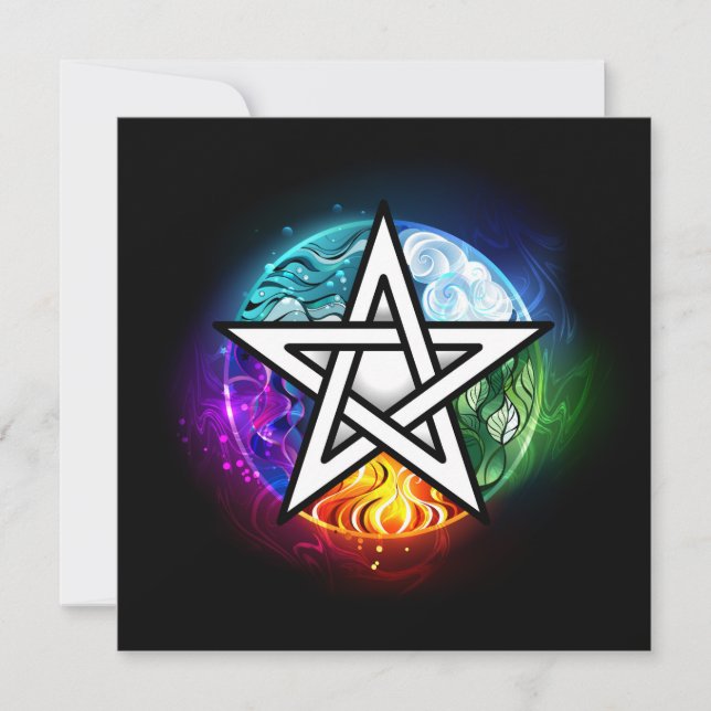 Cartes Pour Fêtes Annuelles pentagramme du Wiccan (Devant)