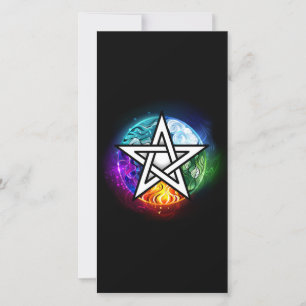Cartes Pour Fêtes Annuelles pentagramme du Wiccan