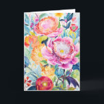 Cartes Pour Fêtes Annuelles Peony Bouquet Bloom Art Abstrait<br><div class="desc">L'art botanique pour saisir n'importe quelle occasion. Ce design de carte est adapté pour les Anniversaires,  Meilleurs Voeux,  Merci,  Carte pour notes,  Avec Sympathie,  Bonne Chance,  Mariage,  Handfasting,  et bien d'autres occasions.</div>