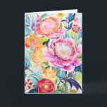 Cartes Pour Fêtes Annuelles Peony Bouquet Bloom Art Abstrait<br><div class="desc">L'art botanique pour saisir n'importe quelle occasion. Ce design de carte est adapté pour les Anniversaires, Meilleurs Voeux, Merci, Carte pour notes, Avec Sympathie, Bonne Chance, Mariage, Handfasting, et bien d'autres occasions.</div>