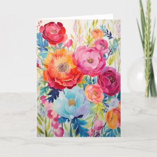Cartes Pour Fêtes Annuelles Peony Bouquet Bloom Art Abstrait