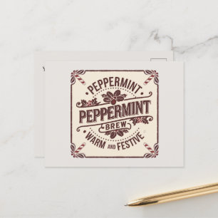 Cartes Pour Fêtes Annuelles Peppermint brew ajouter un message