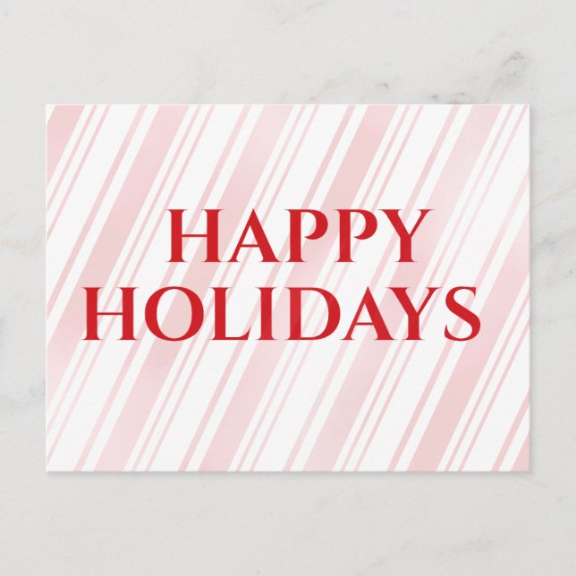 Cartes Pour Fêtes Annuelles Peppermint Stripe Joyeuses Vacances (Devant)