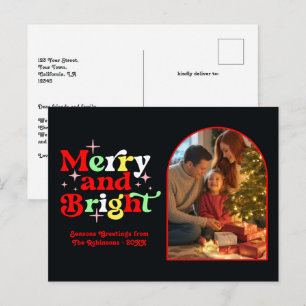Cartes Pour Fêtes Annuelles Peppermint Swirl Merry et Bright Retro Noël
