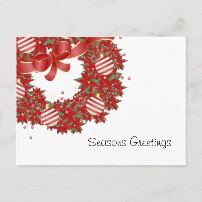 Cartes Pour Fêtes Annuelles Peppermint Wreath Salutations (Devant)
