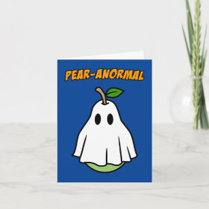 Cartes Pour Fêtes Annuelles Peranoranormal Halloween Pear Ghost Pun