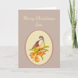 Cartes Pour Fêtes Annuelles Perdrix de Joyeux Noël de fils dans le poirier