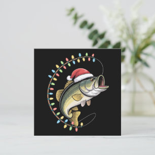 Cartes Pour Fêtes Annuelles Père de Noël Bass Poisson Drôle Pêche Pêcheur