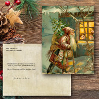 Père du Vieux Monde Noël en Neige avec cadeaux