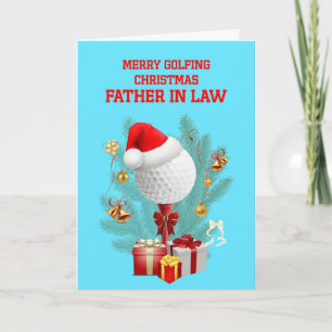 Cartes Pour Fêtes Annuelles Père En Droit Le Golfball De Noël