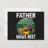Père Mows Meilleur Amusant Monteur Rétro Mowing D