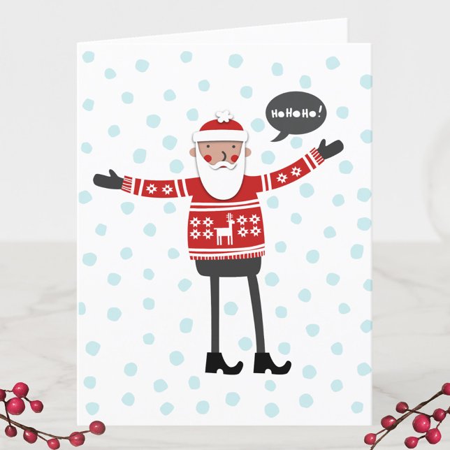 Cartes Pour Fêtes Annuelles Père Noël (Hipster Santa in Skinny Jeans Christmas greetings card)