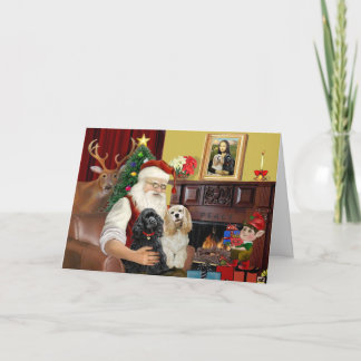 Cartes Pour Fêtes Annuelles Père Noël 2 Espagnols de Cocker