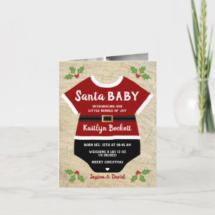 Cartes Pour Fêtes Annuelles Père Noël   6 Photo de Christmas Birth Announcemen