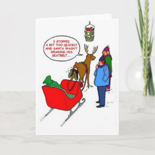 Cartes Pour Fêtes Annuelles Père Noël a collé en Rudolf