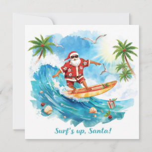 Cartes Pour Fêtes Annuelles PÈRE NOËL à la plage d'Hawaï pour Noël