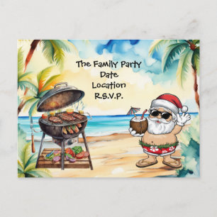 Cartes Pour Fêtes Annuelles PÈRE NOËL à la plage d'Hawaï pour Noël
