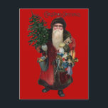 Cartes Pour Fêtes Annuelles Père Noël à l'ancienne<br><div class="desc">C'est une grande illustration vintage du Père Noël. La couleur arrière - plan est entièrement personnalisable. Changez-le en vert, blanc, jaune ou même rose en cliquant sur un bouton. Inclut les mots "voeux de Noël" - n'hésitez pas à ajouter votre touche personnelle et personnalisation. Ce Père Noël a été utilisé...</div>