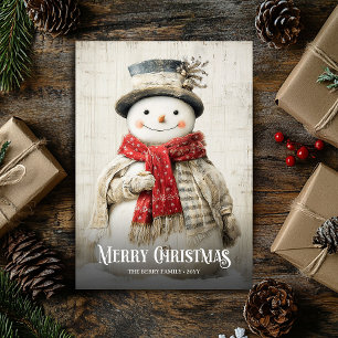 Cartes Pour Fêtes Annuelles Père Noël à l'aquarelle vintage rouge et blanc