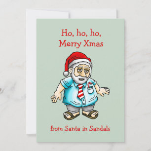 Cartes Pour Fêtes Annuelles Père Noël à Sandales