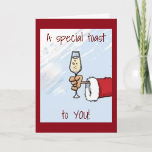 Cartes Pour Fêtes Annuelles père Noël A UN TOAST "HAPPY HOLIDAYS*" POUR "VOUS"