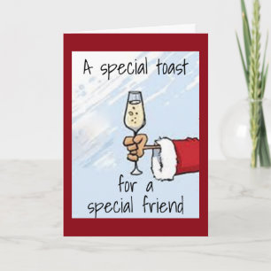 Cartes Pour Fêtes Annuelles père Noël A UN TOAST "SPÉCIAL" D'ANNIVERSAIRE/NOËL