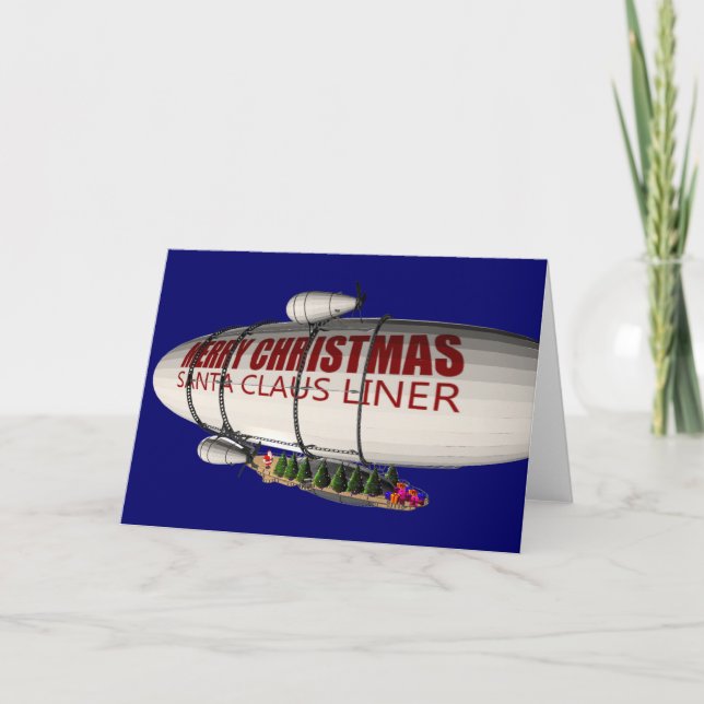 Cartes Pour Fêtes Annuelles Père Noël À Zeppelin (Devant)