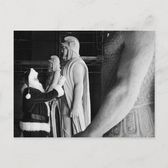 Cartes Pour Fêtes Annuelles Père Noël admire une garde de Centurian, la (Devant)