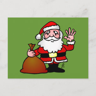 Cartes Pour Fêtes Annuelles Père Noël agitant