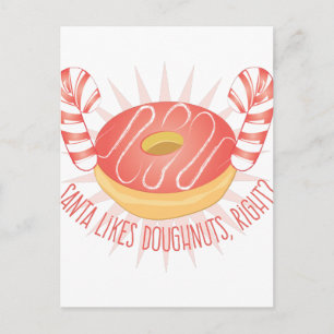Cartes Pour Fêtes Annuelles père Noël aime les beignets