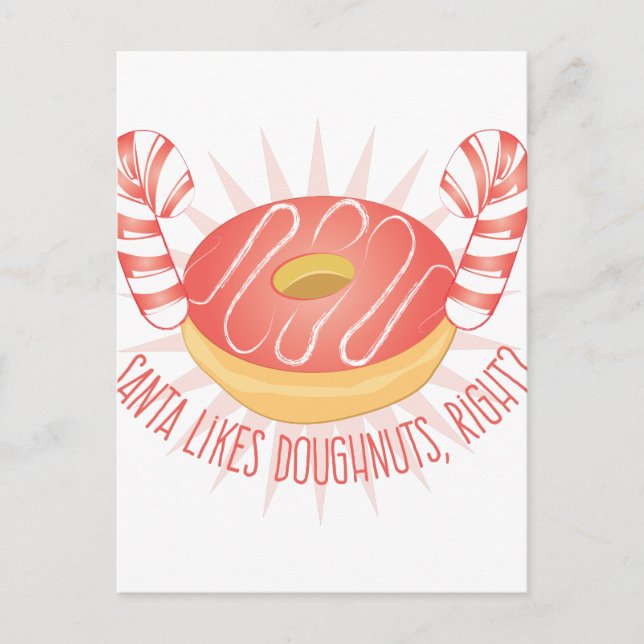 Cartes Pour Fêtes Annuelles Père Noël aime les beignets (Devant)