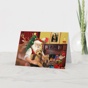 Cartes Pour Fêtes Annuelles Père Noël Airedales