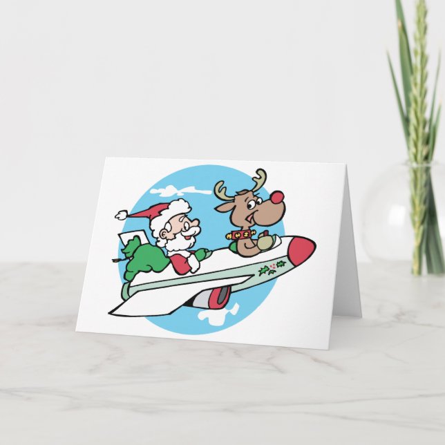 Cartes Pour Fêtes Annuelles Père Noël Airways (Devant)