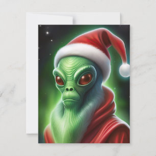 Cartes Pour Fêtes Annuelles Père Noël Alien