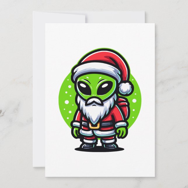 Cartes Pour Fêtes Annuelles Père Noël Alien (Devant)