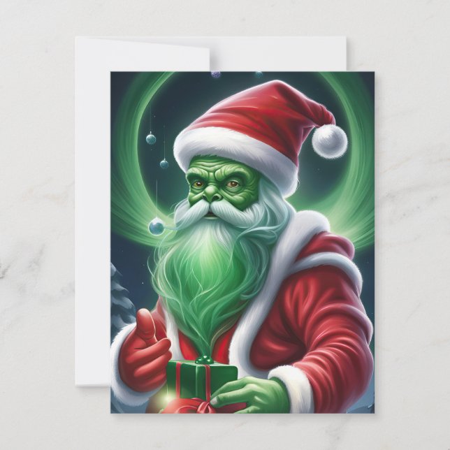 Cartes Pour Fêtes Annuelles Père Noël Alien (Devant)