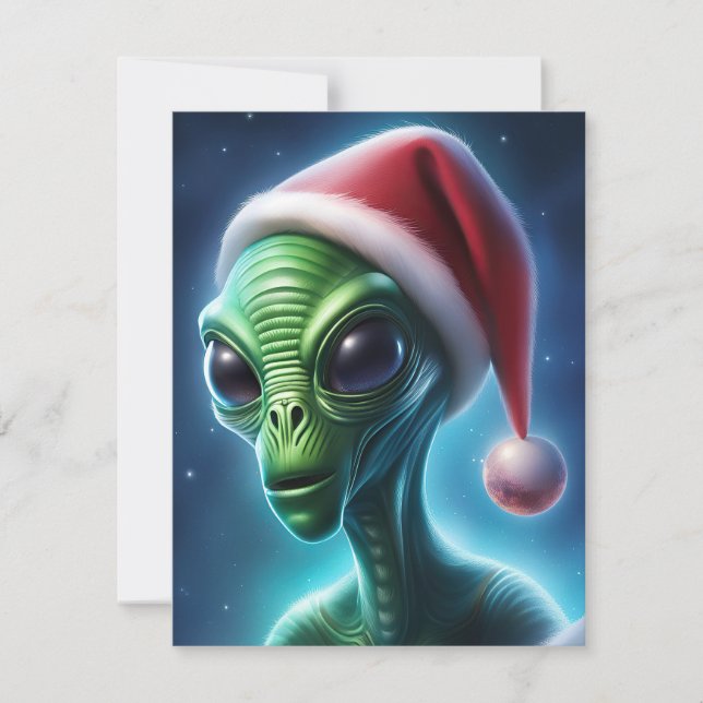 Cartes Pour Fêtes Annuelles Père Noël Alien (Devant)
