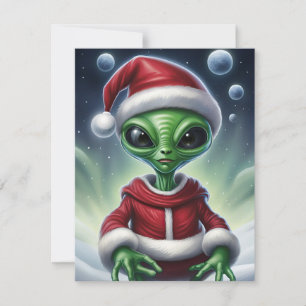 Cartes Pour Fêtes Annuelles Père Noël Alien