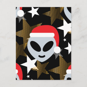 Cartes Pour Fêtes Annuelles père Noël alien emoji