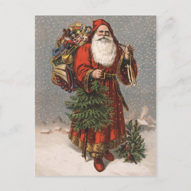Cartes Pour Fêtes Annuelles Père Noël allemande (Devant)