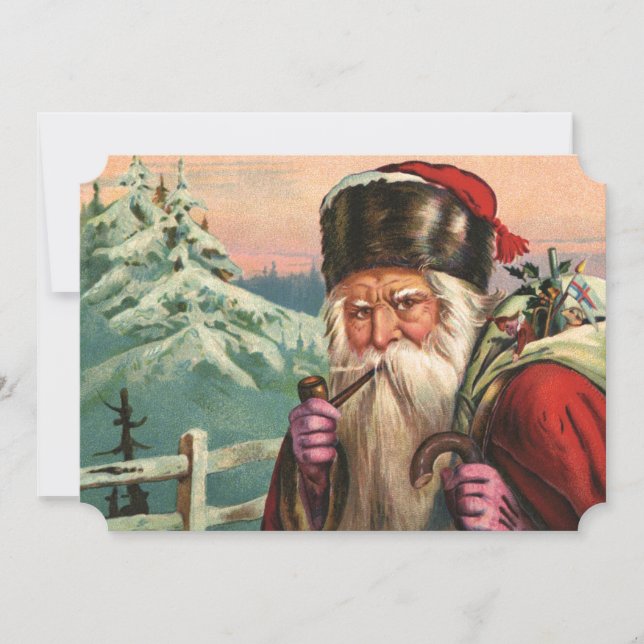 Cartes Pour Fêtes Annuelles Père Noël alpine (Devant)