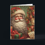 Cartes Pour Fêtes Annuelles Père Noël ancienne<br><div class="desc">Jolie vintage ancienne mode Père Noël</div>