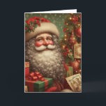 Cartes Pour Fêtes Annuelles Père Noël ancienne<br><div class="desc">Jolie vintage ancienne mode Père Noël</div>