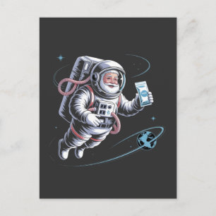 Cartes Pour Fêtes Annuelles Père Noël Astronaut avec Spacesuit Festif Noël