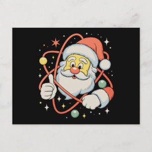 Cartes Pour Fêtes Annuelles Père Noël Atome Noël Science Xmas Vacances