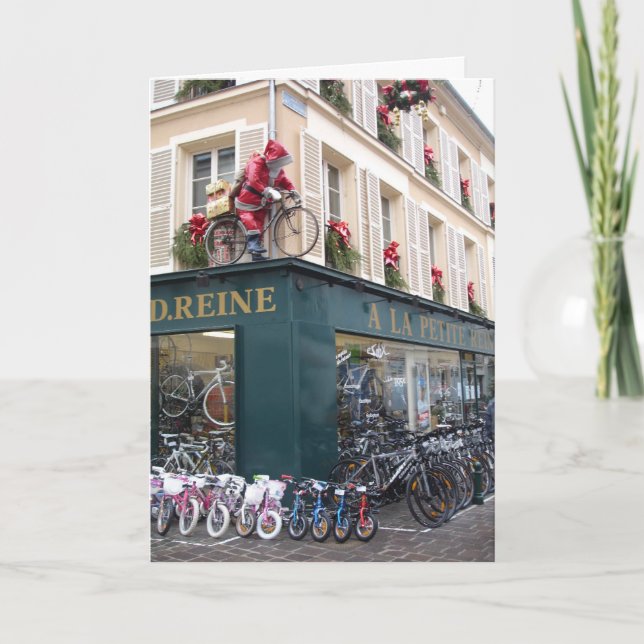 Cartes Pour Fêtes Annuelles Père Noël au Bike Shop (Devant)